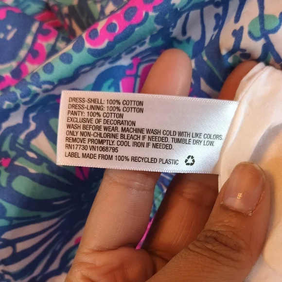 Lilly Pulitzer My Fans Dress 100% Cotton  kids 2T - Picture 3 of 5